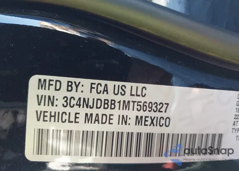 2021 Jeep Compass Altitude 4X4 из США, поврежденный, VIN 3C4NJDBB1MT569327